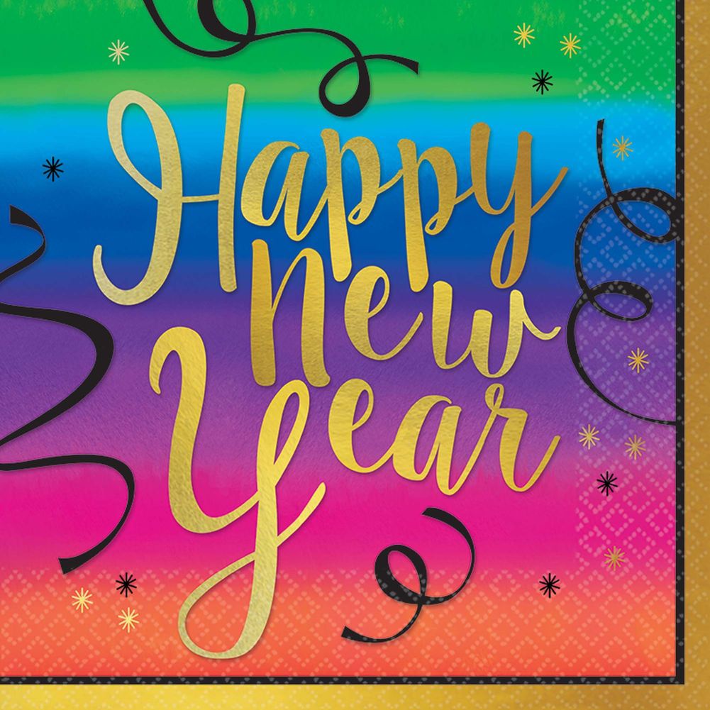 Colorful New Year Luncheon Napkins
