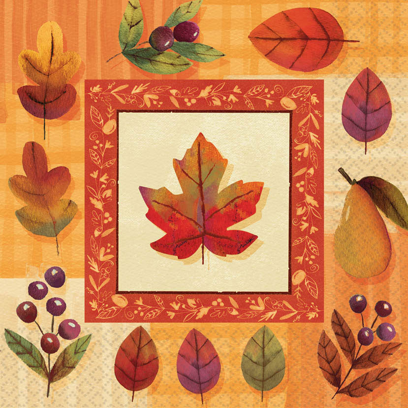 Watercolor Leaves Luncheon Napkins (36ct)