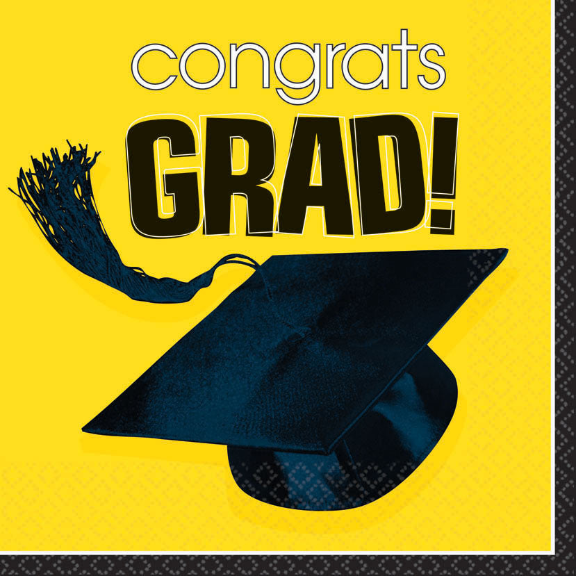 Congrats Grad Yellow Luncheon Napkins (36ct)