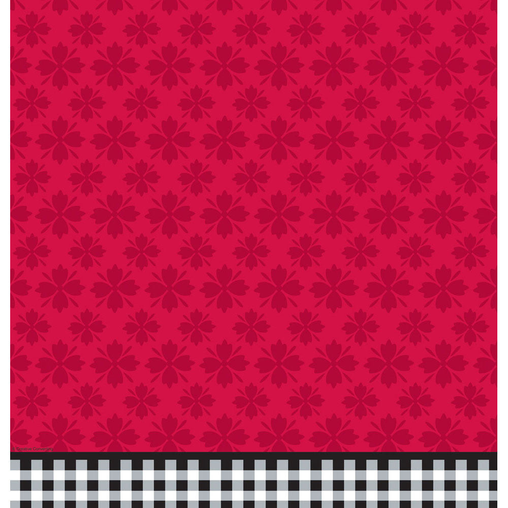 Cherry Gingham Plastic Tablecover