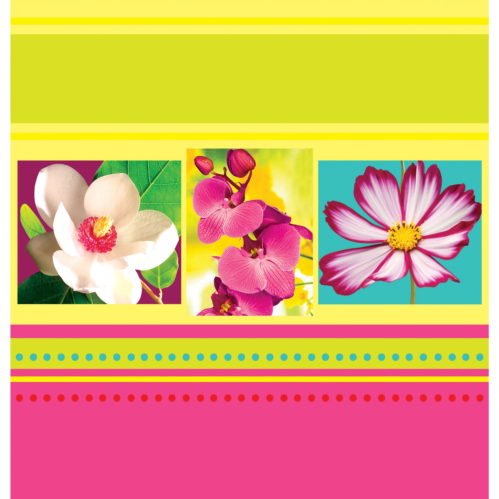 Island Flowers Plastic Tablecover