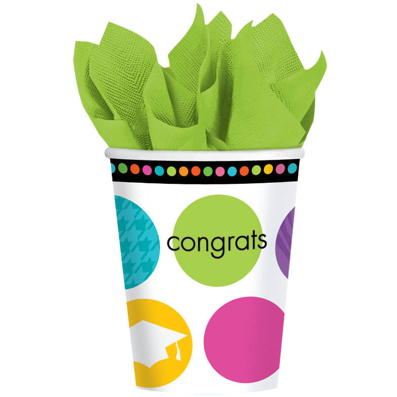 Colorful Commencement 9oz Paper Cups (18ct)
