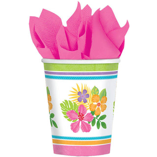 Sophisticated Hibiscus 9oz Paper Cups (18ct)