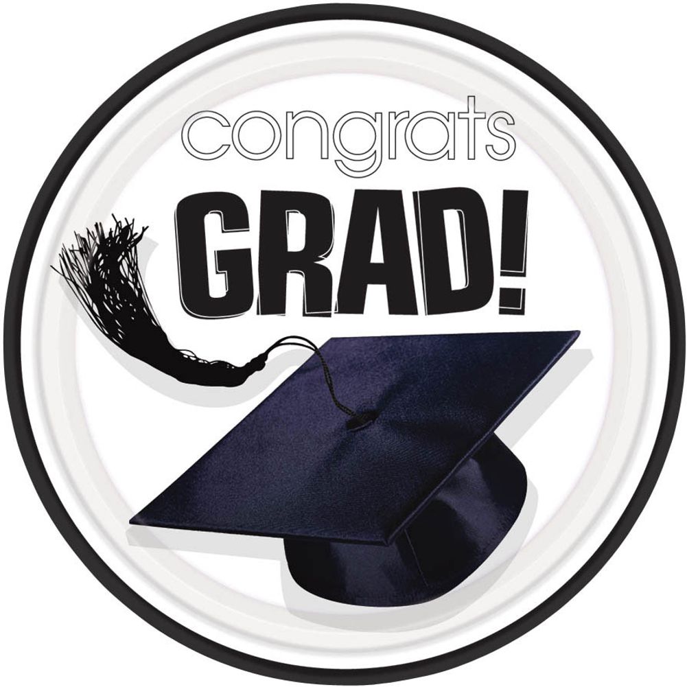 Congrats Grad White Dessert Plates (18ct)