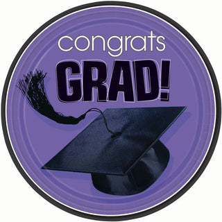 Purple Congrats Grad Dinner Plates (18ct)