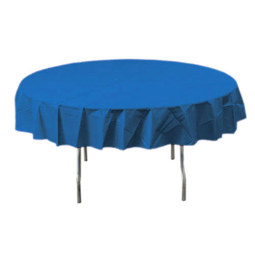 Bright Royal Blue Round Plastic Tablecover