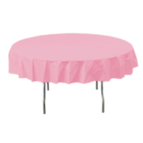 New Pink Round Plastic Tablecover