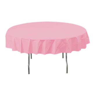 New Pink Round Plastic Tablecover