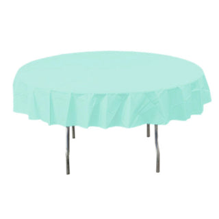 Robins Egg Blue Round Plastic Tablecover