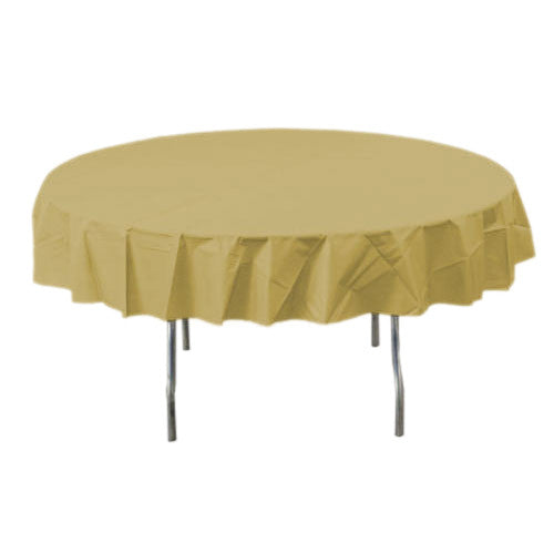 Gold Round Plastic Tablecover