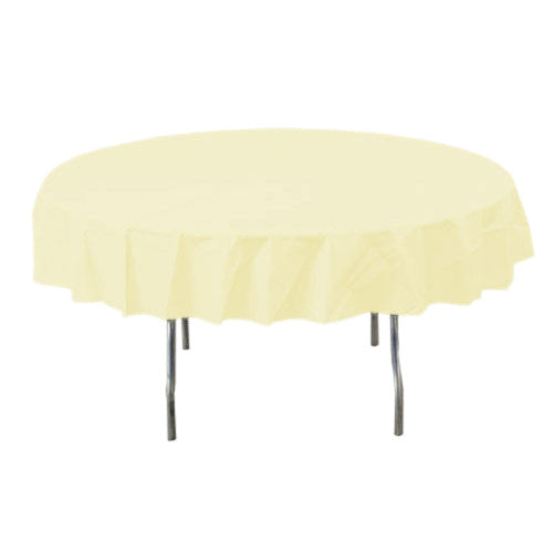 Vanilla Creme Round Plastic Tablecover