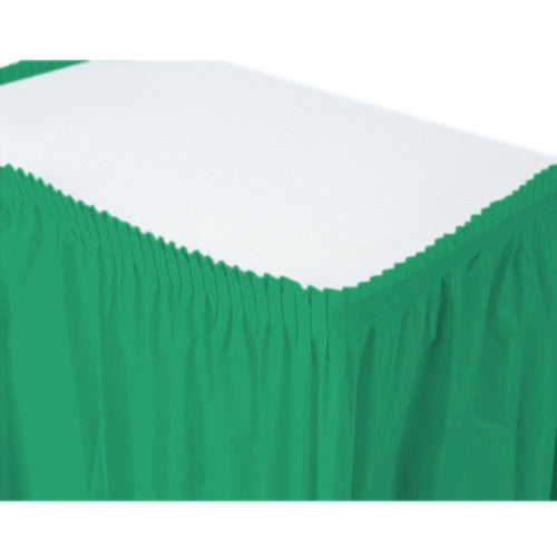Festive Green Tableskirt Plastic 14' X 29
