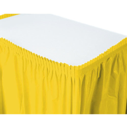Yellow Sunshine Tableskirt Plastic 14' X 29"