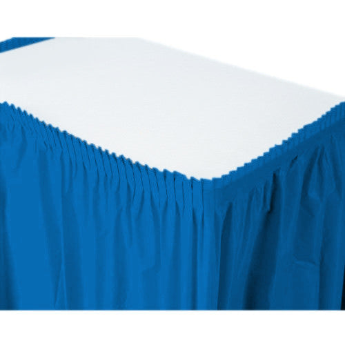 Bright Royal Blue Tableskirt Plastic 14' X 29