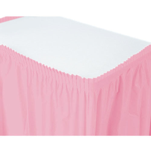 New Pink Tableskirt Plastic 14' X 29
