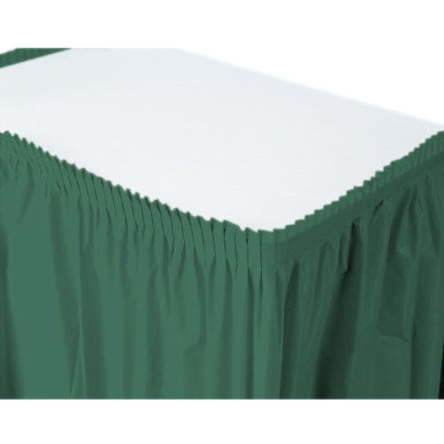 Forest Green Plastic Table Skirt
