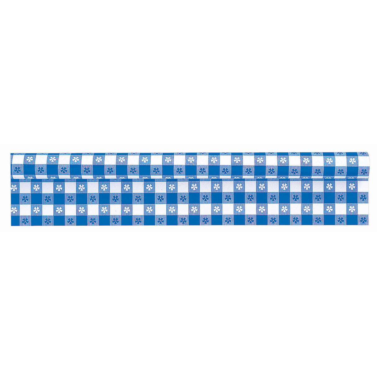 Gingham Check Blue 100' Table Cover Roll