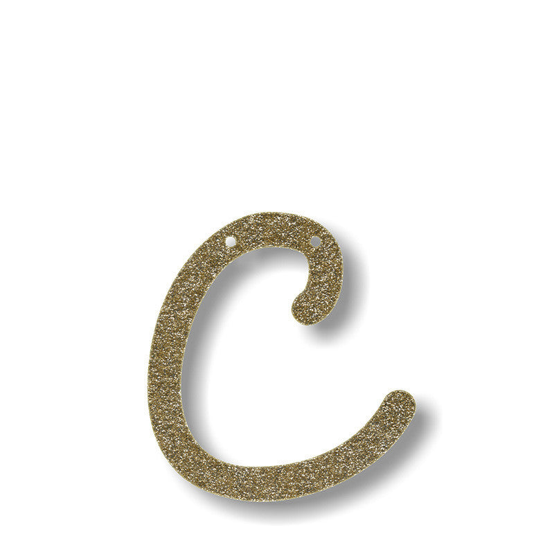 Gold Glitter Acrylic Bunting C