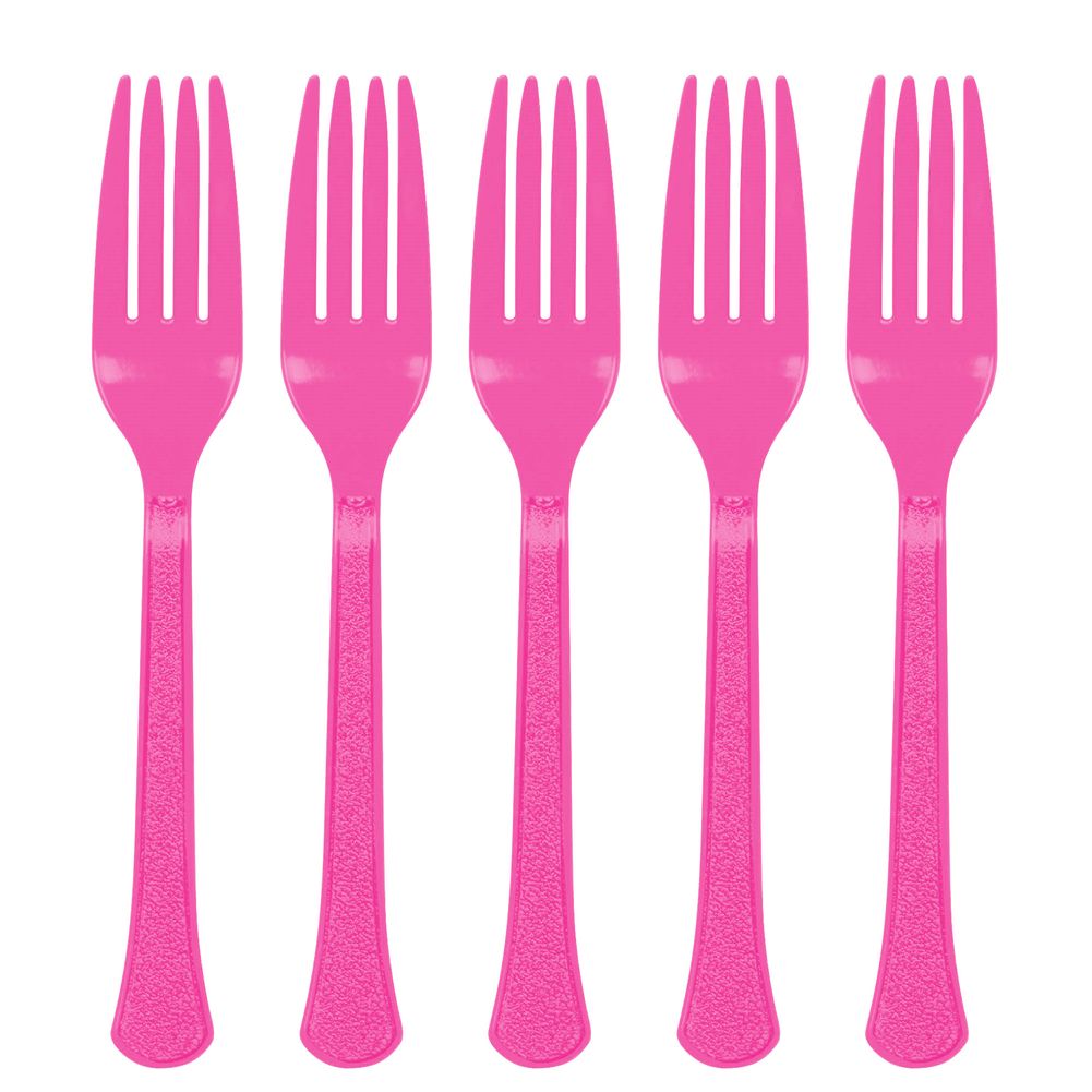 Bright Pink Heavy Weight Forks (20ct)