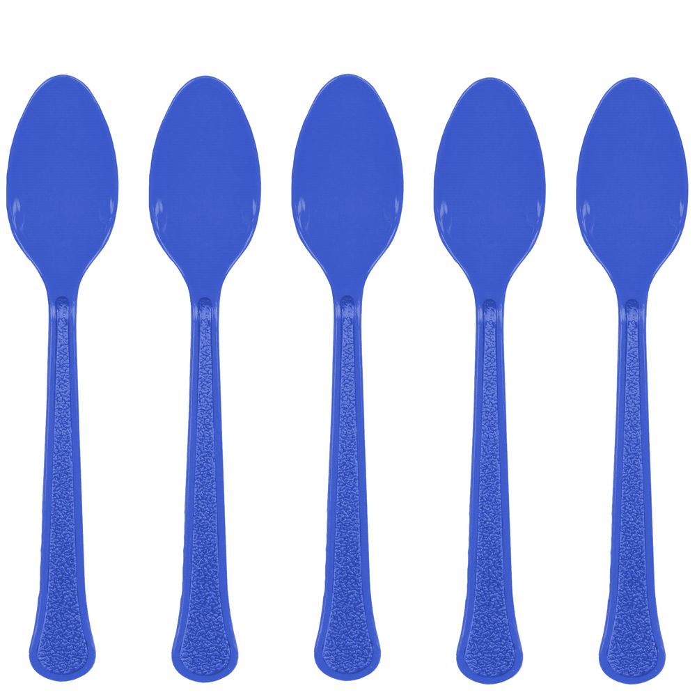 Bright Royal Blue Heavy Weight Plastic Spoons (20ct)