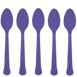 New Purple Heavy Weight Premium Spoon 20 ct