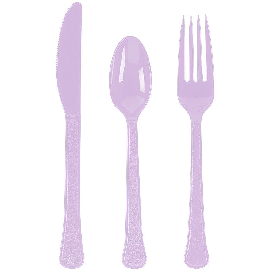 Lavender Heavy Weight Premium Assorted Cutlery 24 ct