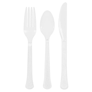Frosty White Heavy Weight Premium Assorted Cutlery 24 ct