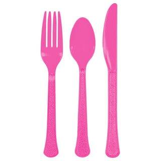 Bright Pink Premium Cutlery Set (24pc)