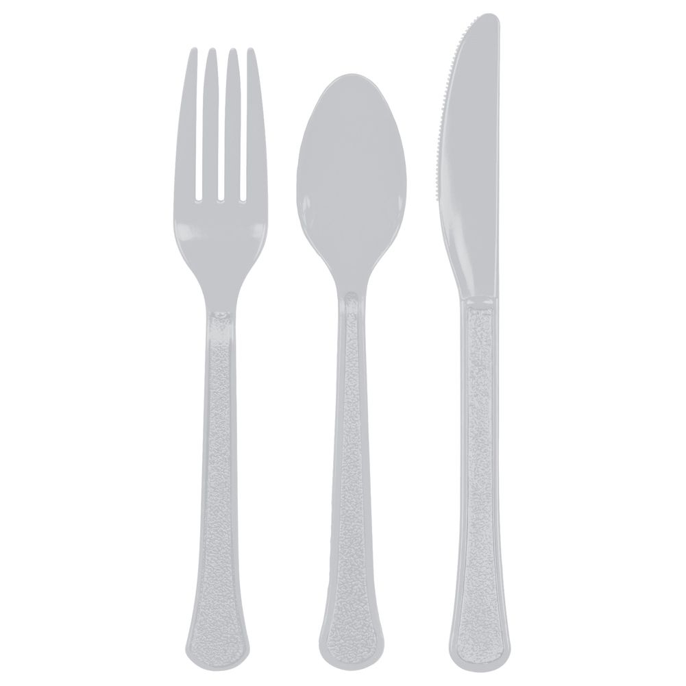 Silver Heavy Weight Premium Assorted Cutlery 24 ct