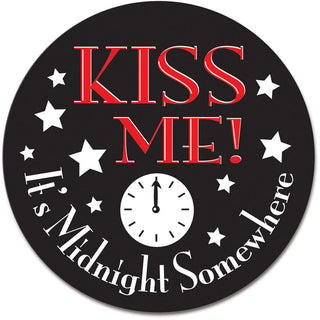Kiss Me It's Midnight Somewhere Button