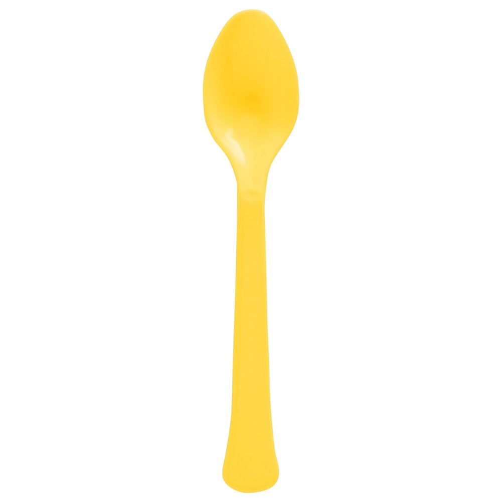 Yellow Sunshine Heavy Weight Plastic Spoons (48ct)
