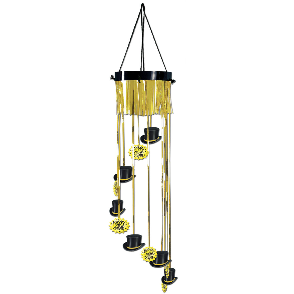 Gold and Black New Year Shimmering Spiral