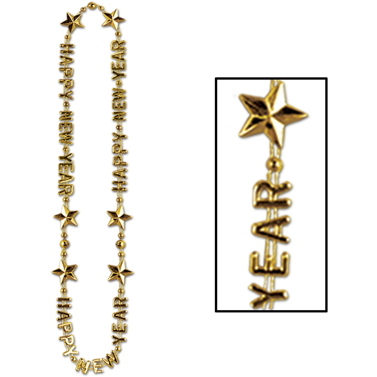 Happy New Year Beads - Gold