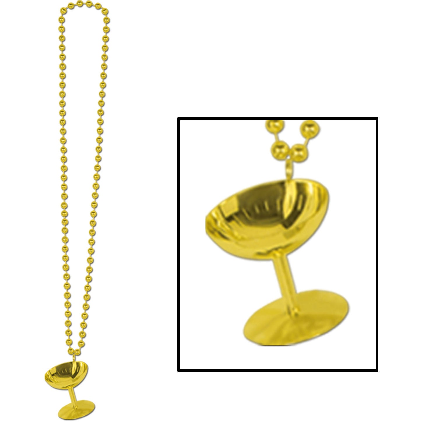 Gold Beads with Champagne Glass (1 ct)