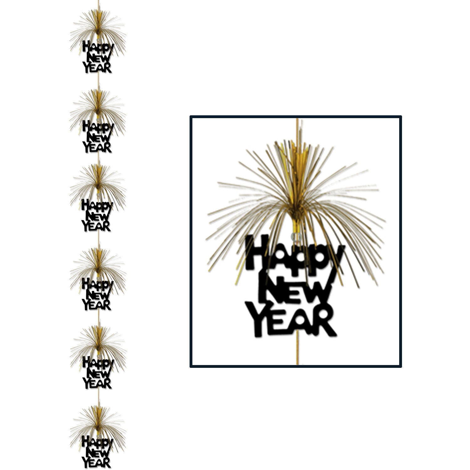 Gold and Black New Year Firework Stringer