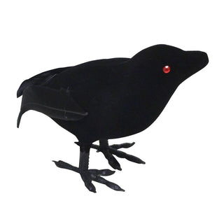 Sunstar Small Flocked Crow Halloween Decoration