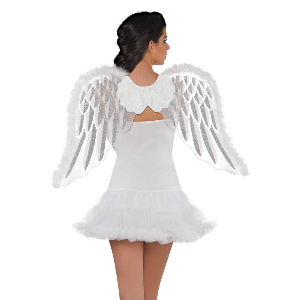 White Marabou Angel Wings Womens Standard