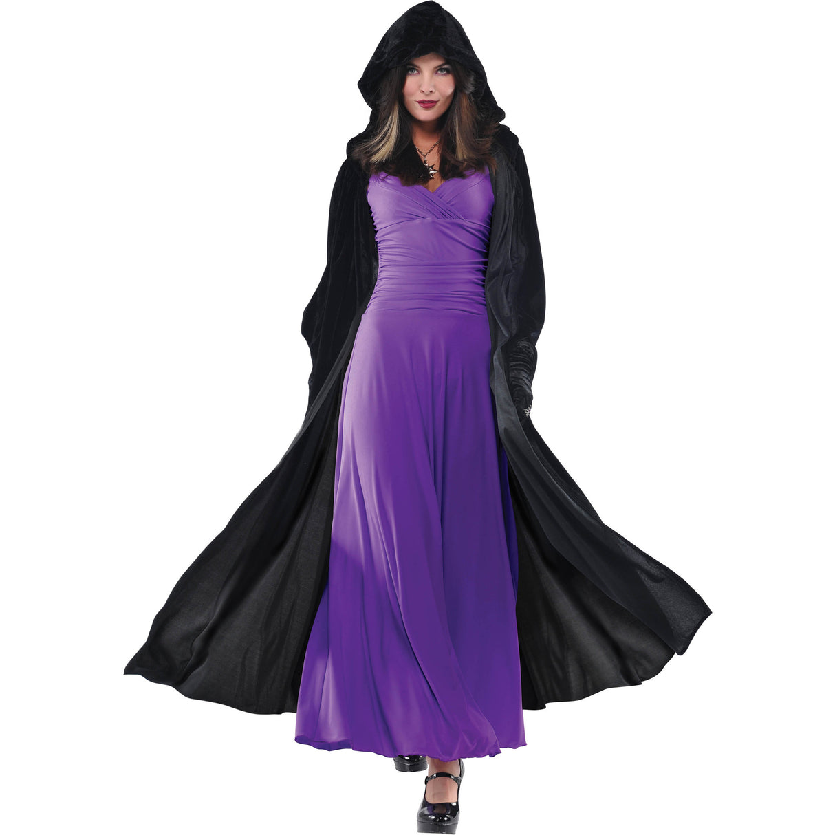 Black Gothic Hooded Cape Adult Standard