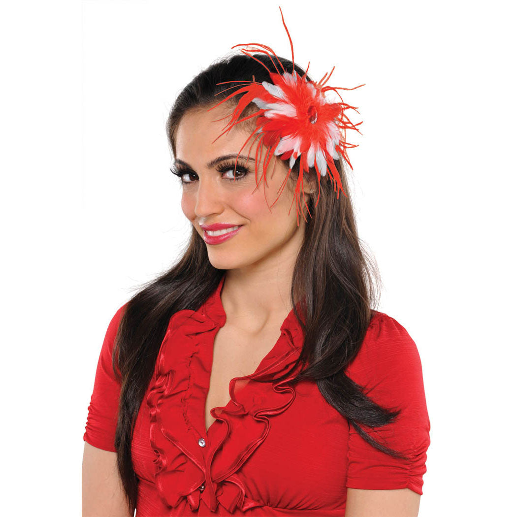 Peppermint Feather Hair Clip