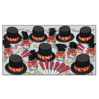 Red Onyx New Years Eve Party Kit Assortment for 10