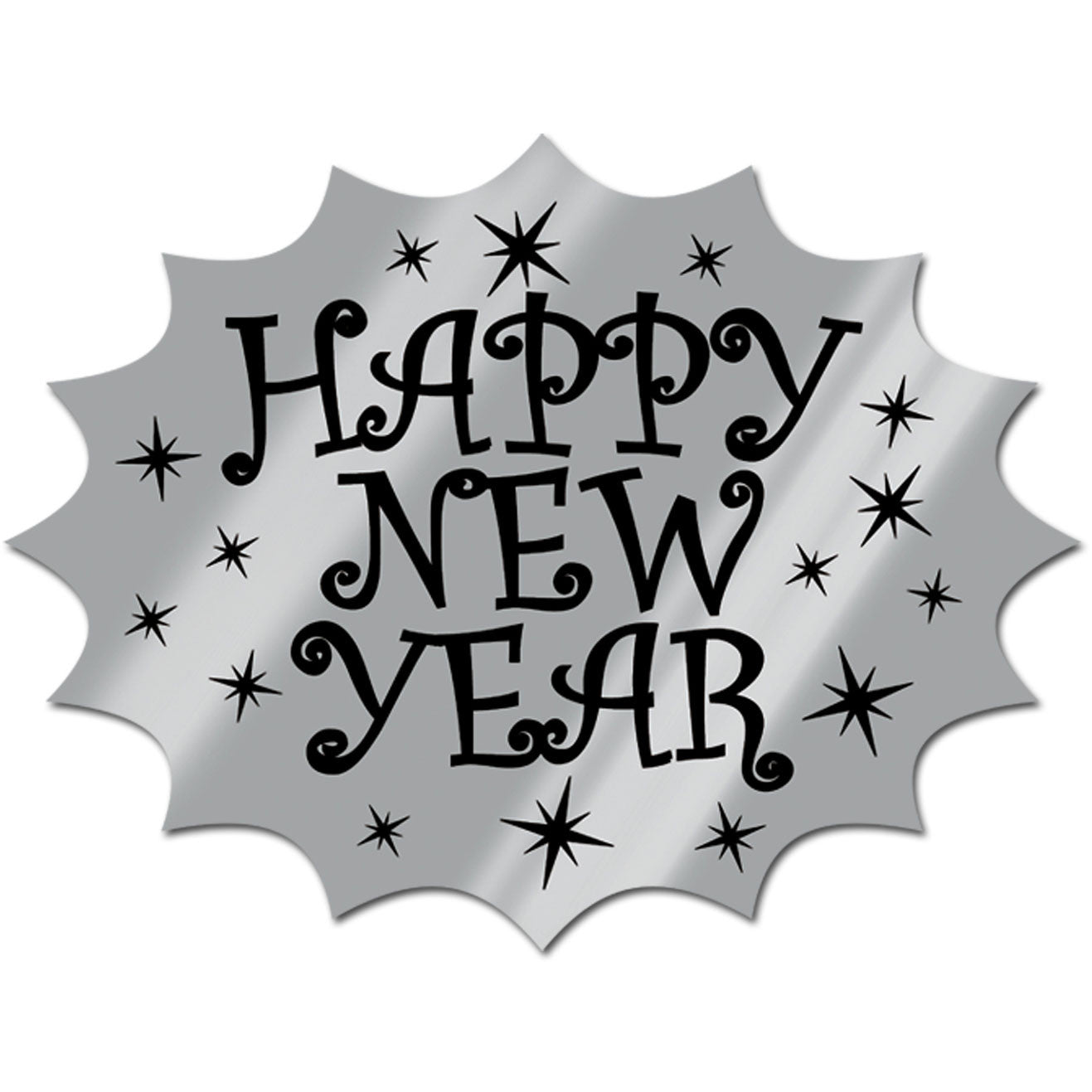 Silver Foil Happy New Year Cutouts