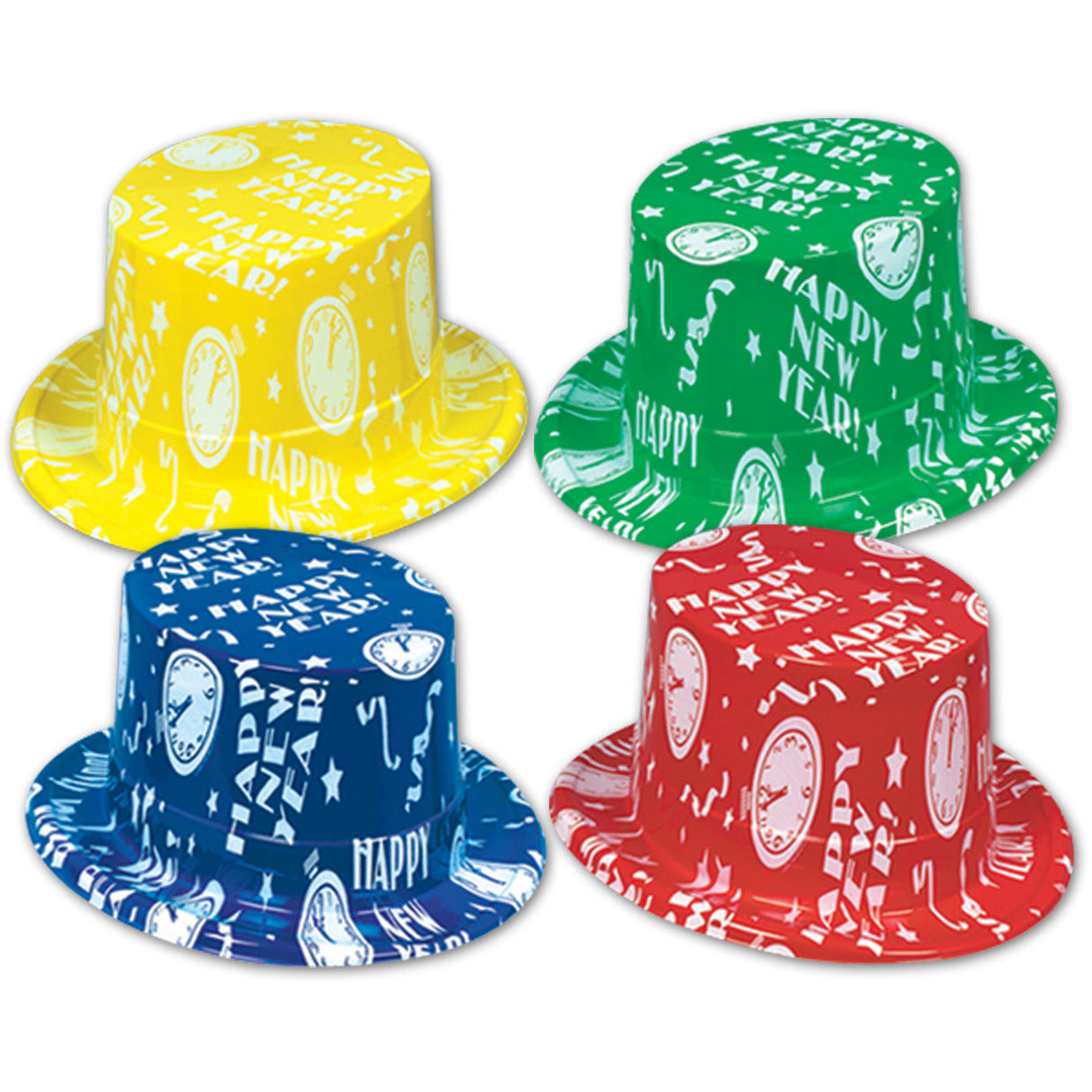 Almost Midnight Plastic Top Hats (25ct)