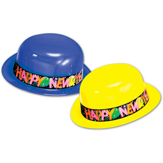 New Year Plastic Derby Hat (25ct)
