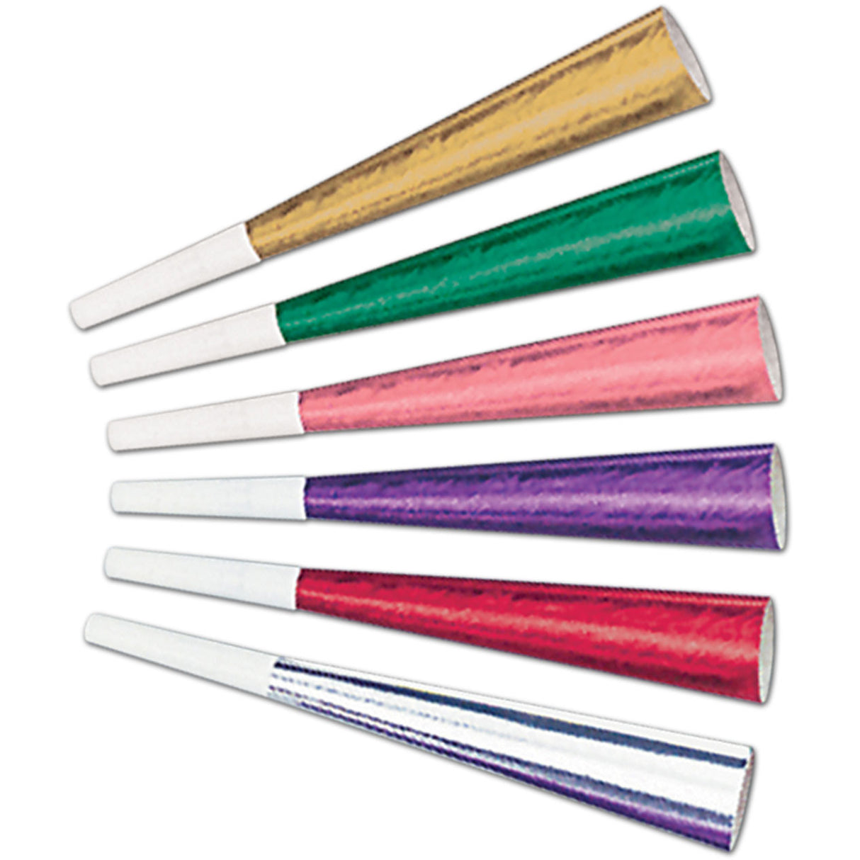 9" Multi-Color Foil Horns (100ct)