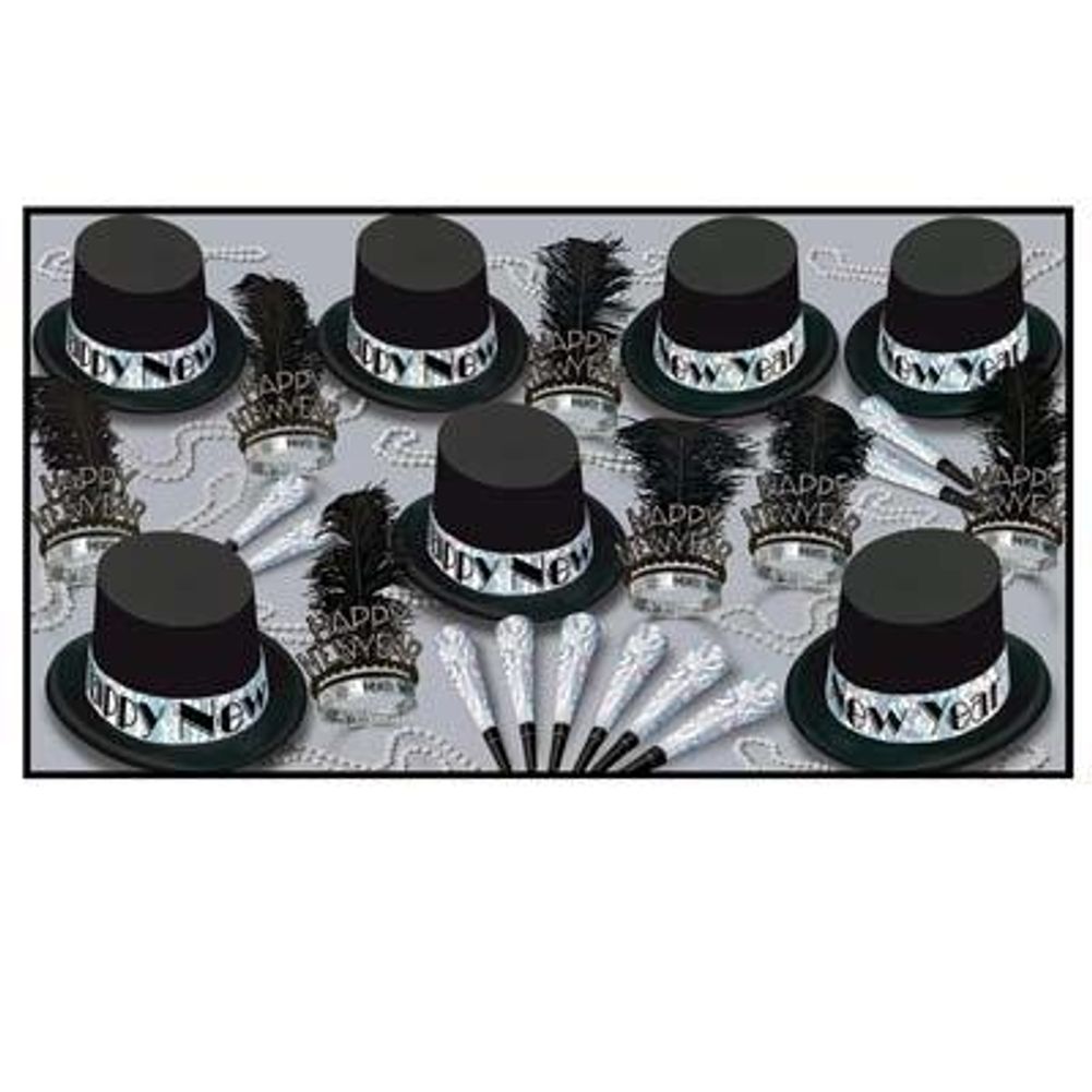 Silver Top Hat Asst for 10
