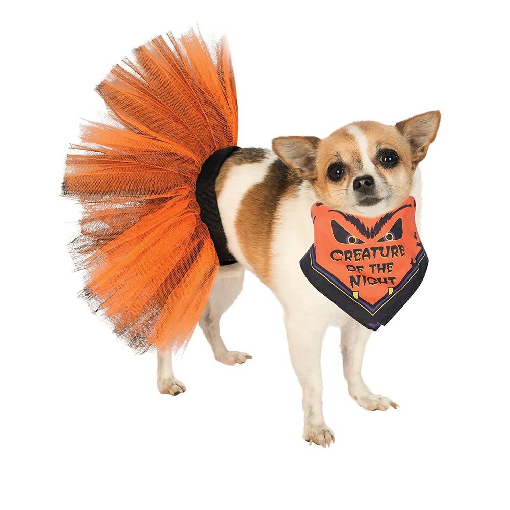 PET ORANGE/BLACK TUTU