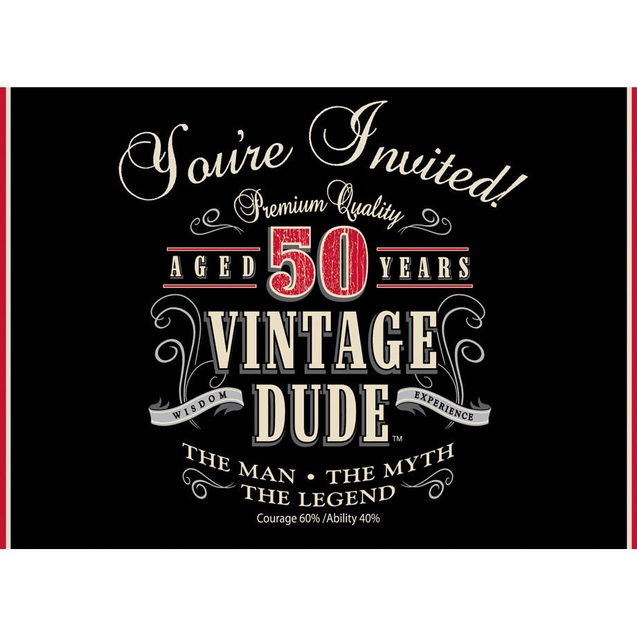 Vintage Dude Invitation, 50th