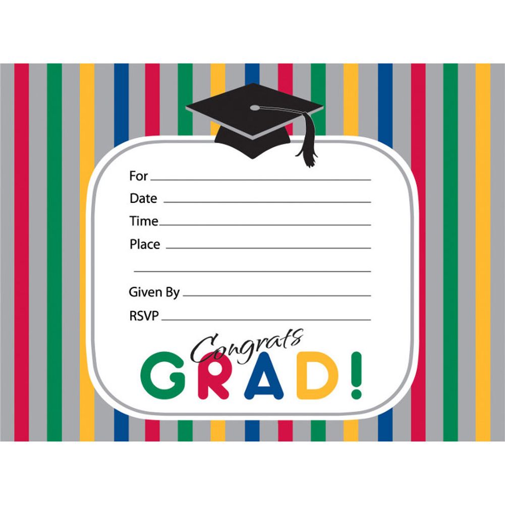 Graduation Stripes Invitations