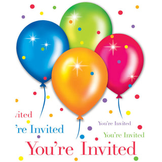 Birthday Balloons Invitations (8ct)