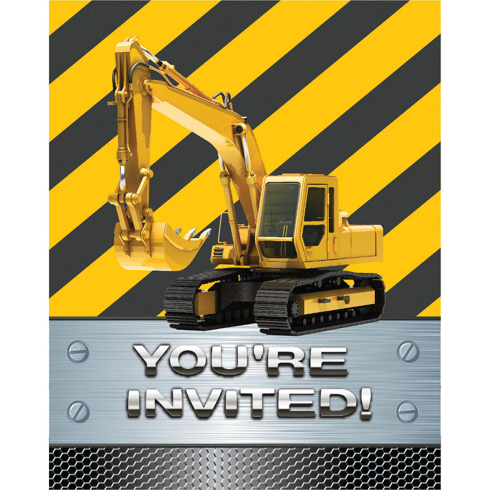 Construction Birthday Zone Invitations (8ct)
